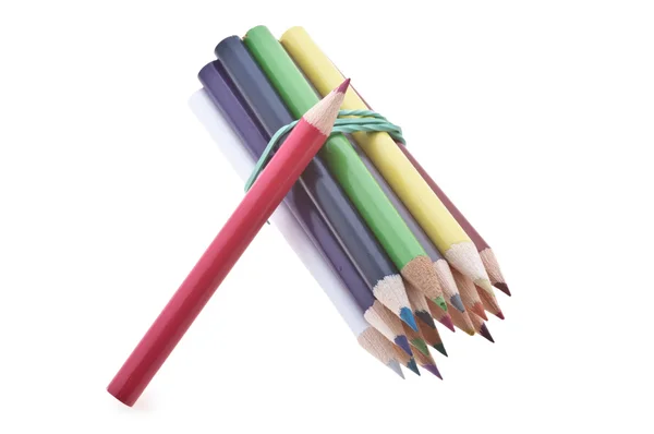 Lápis Coloridos Isolados Sobre Fundo Branco — Fotografia de Stock