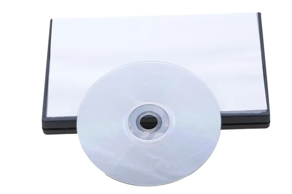 Uzavřené Dvd Box Prázdný Disk Izolovaných Bílém — Stock fotografie