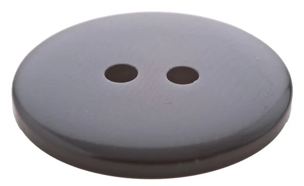 Siyah düğme beyaz izole — Stok fotoğraf