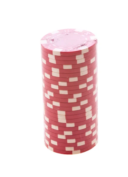 Mucchio Chip Poker Isolati Bianco — Foto Stock