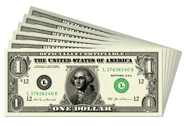 Conjunto Billetes Vector Dólar Todas Las Piezas Están Separadas Son — Archivo Imágenes Vectoriales