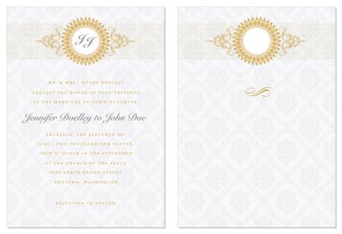 Vector Gold Frame Set with Sample Text clipart