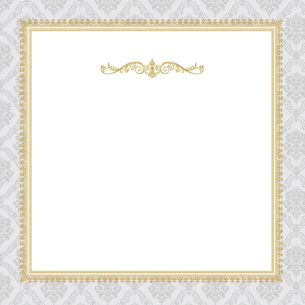 Vector Ornate Complex Gold Frame — Stock Vector