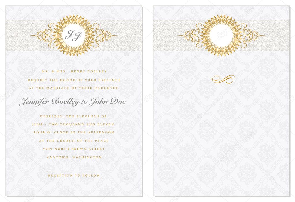 Vector Gold Frame Set with Sample Text