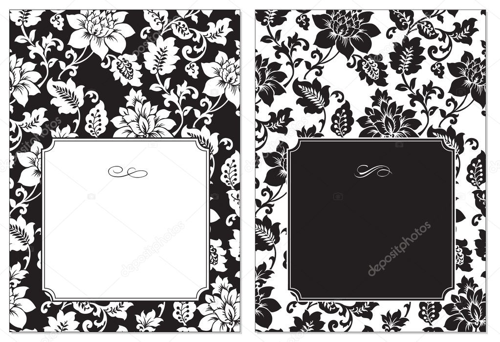 Set of floral vector frames. Easy to edit. Perfect for invitations or announcements.
