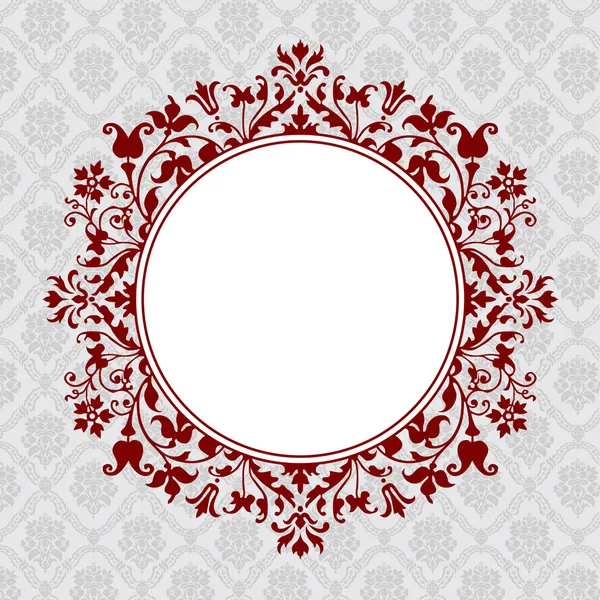 Vector Ornate Round Floral Frame — Stock Vector