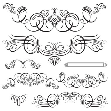 Vector Swirl Ornament Set clipart