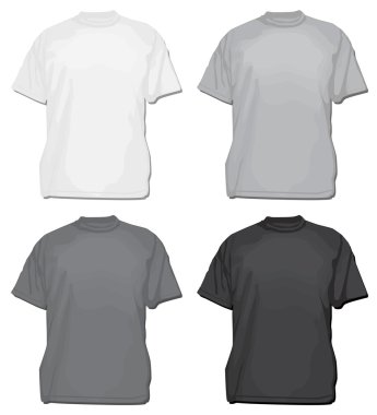 Set of vector tees or t-shirt templates clipart