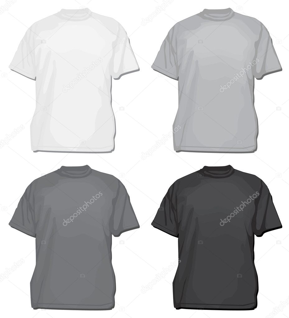 Set of vector tees or t-shirt templates