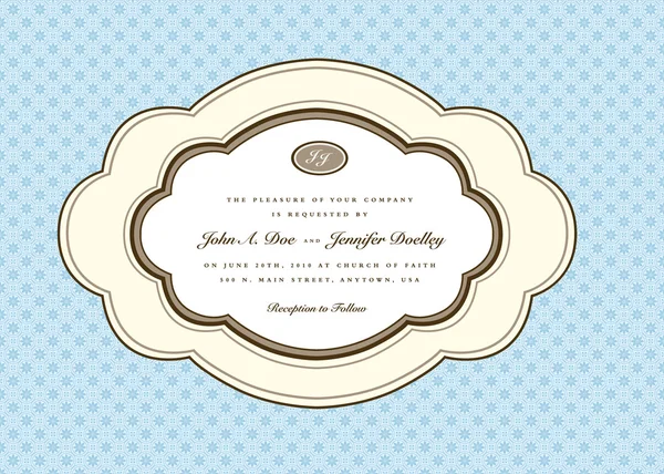 Vector Rounded Oval Frame and Floral Background — Stok Vektör