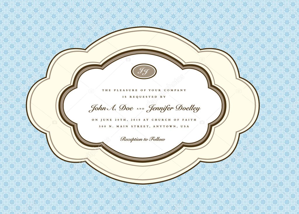 Vector Rounded Oval Frame and Floral Background