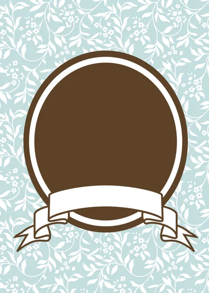 Marco oval marrón vectorial y fondo de pastel — Vector de stock