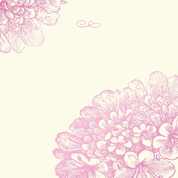Vektor rosa blommig fyrkantig ram — Stock vektor