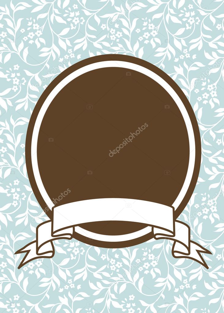 Vector Brown Oval Frame and Pastel Background