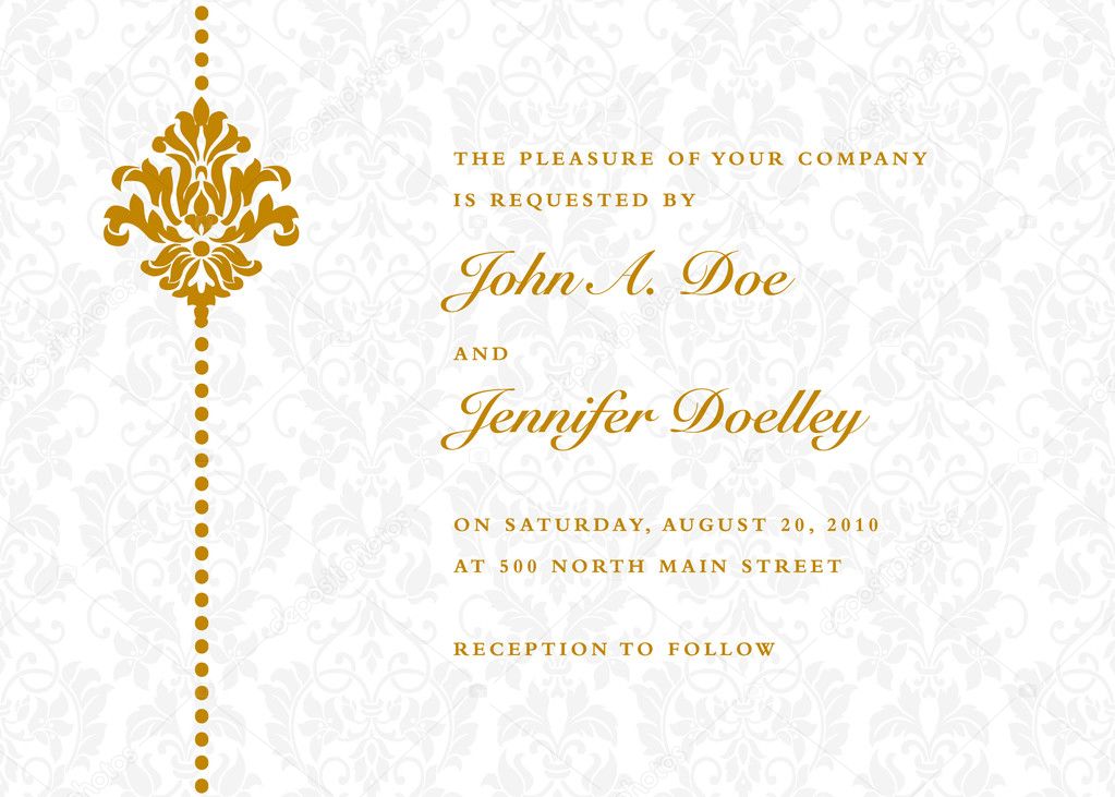 Vector gold ornate frame and ornament. Easy to edit. Perfect for invitations or announcements.