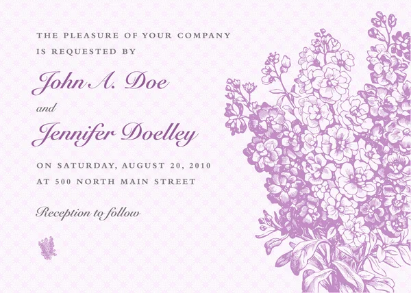 Bouquet de Lilas vectoriel et fond violet — Image vectorielle