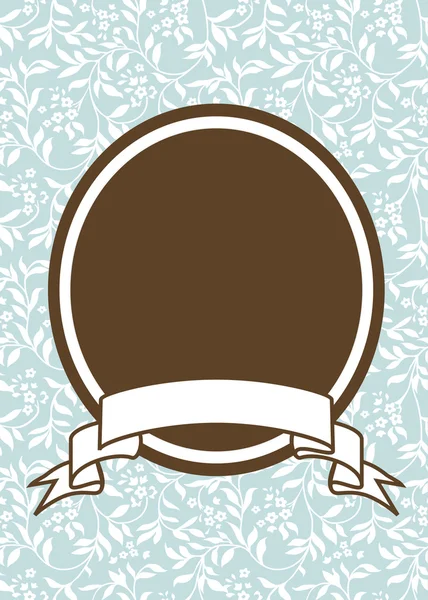 Vector Round Brown Frame and Scroll — Stock Vector