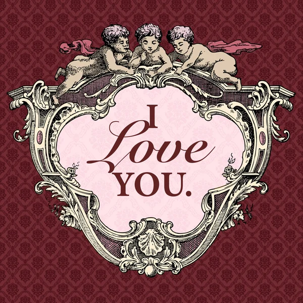Cadre vectoriel Valentines Cupidon — Image vectorielle