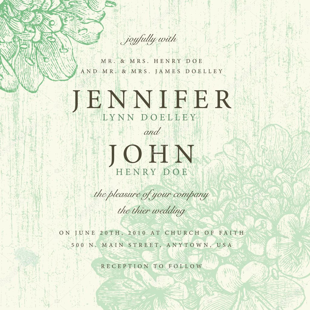 Vector Green Distressed Floral Background