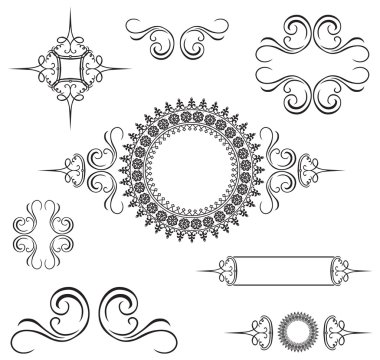 Vector Decorative Swirl Ornament Set clipart