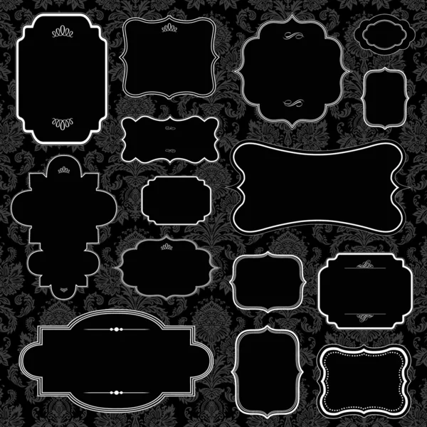 Ensemble de cadre Vector noir — Image vectorielle