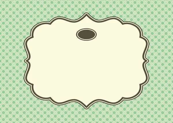 Vector Green Background and Ornate Frame — Stock Vector