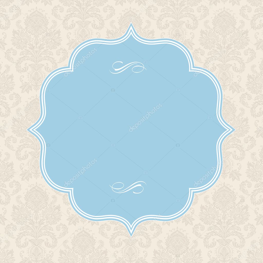 Vector Pastel Square Frame and Ornate Background