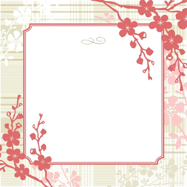 Vector Square Floral Frame and Vintage Background — Stock Vector