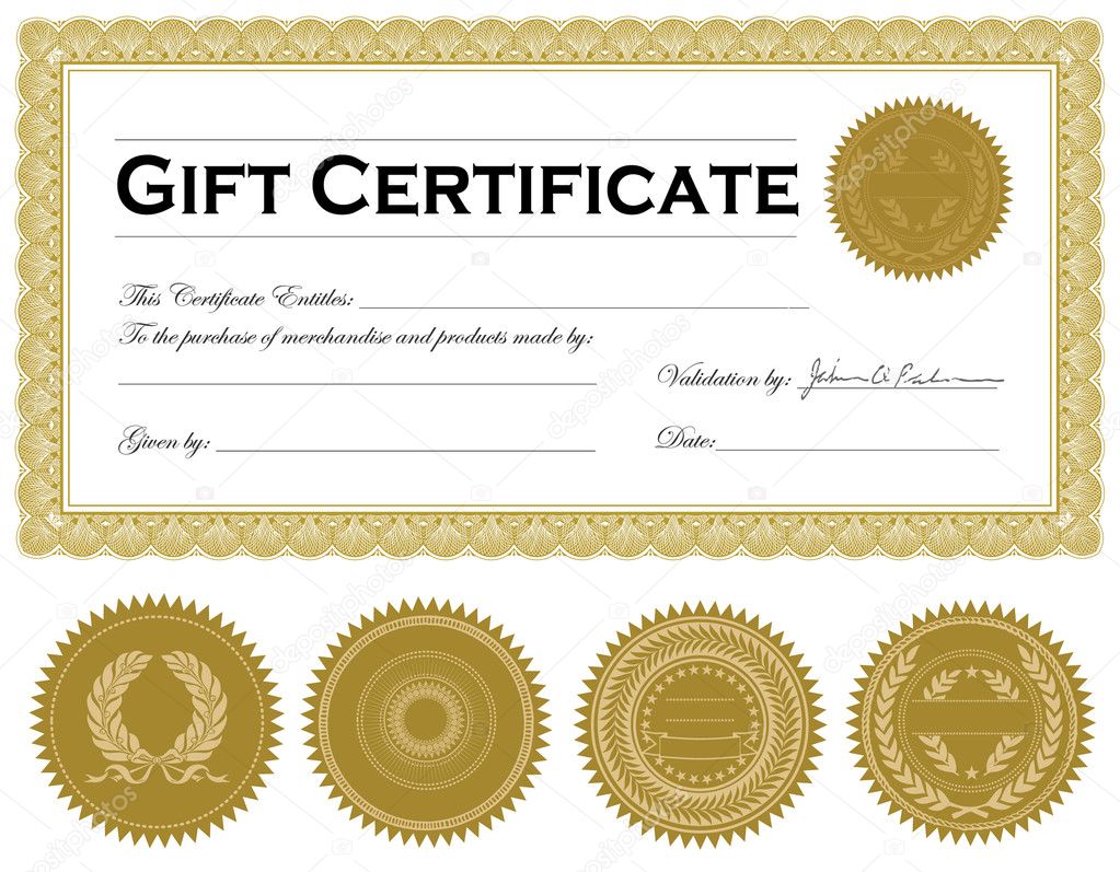 Vector Gift Certificate Frame and Ornament Set