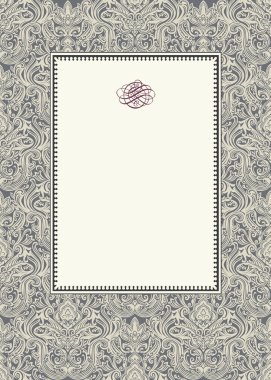 Vector Damask Background and Frame clipart