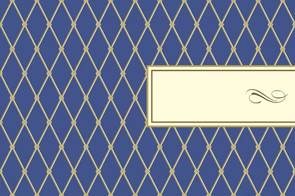 ベクトルの青の格子縞のパターンとフレーム — ストックベクタ