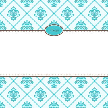 Vector Retro Blue Pattern and Frame