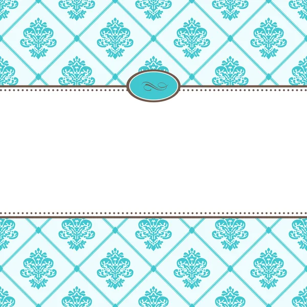 Vector patrón y marco azul retro — Archivo Imágenes Vectoriales
