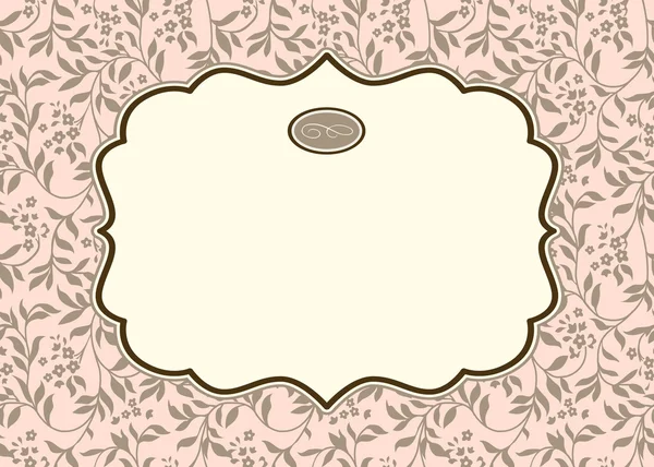 Vector Pastel Ivy Background and Ornate Frame — Stock Vector
