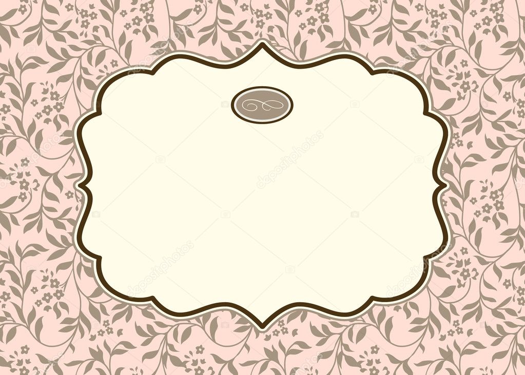 Vector Pastel Ivy Background and Ornate Frame