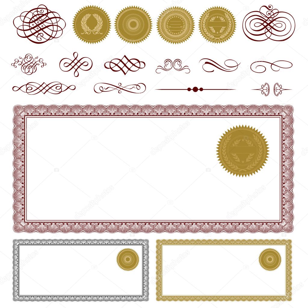 Vector Blank Certificate Set