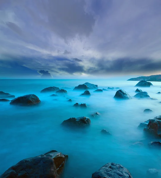 's avonds scène op zee — Stockfoto