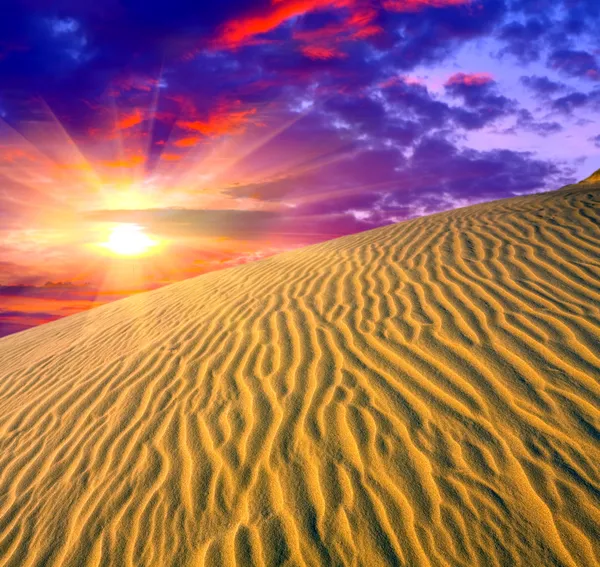 Puesta de sol en el desierto — Foto de Stock