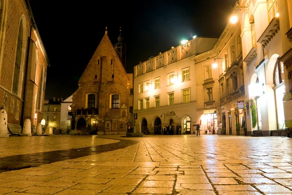 Σκηνή Νύχτα Στην Κρακοβία Πολωνία — Φωτογραφία Αρχείου