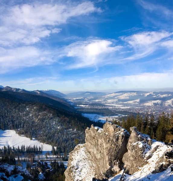 Зимняя сцена в горах — стоковое фото
