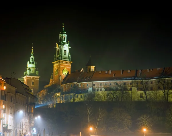Istana Wawel di malam hari — Stok Foto