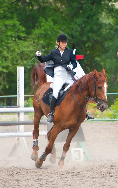 Jockey montar a caballo — Foto de Stock