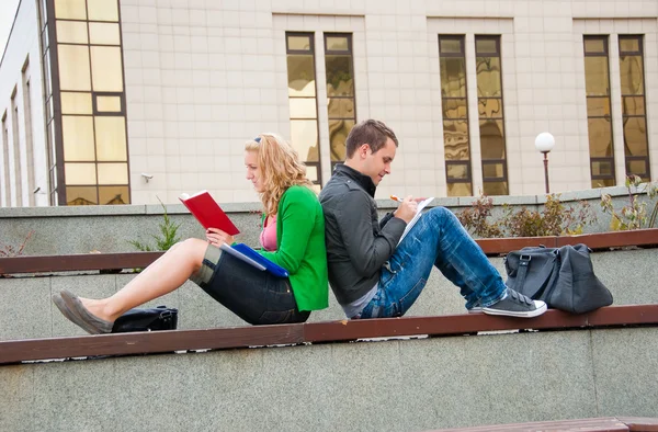 A couple of students studying — Stock Photo, Image