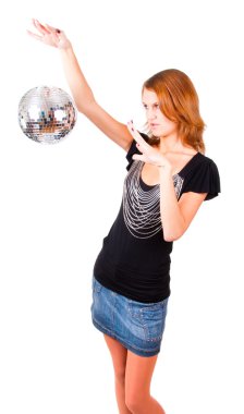 Woman and mirror-ball clipart