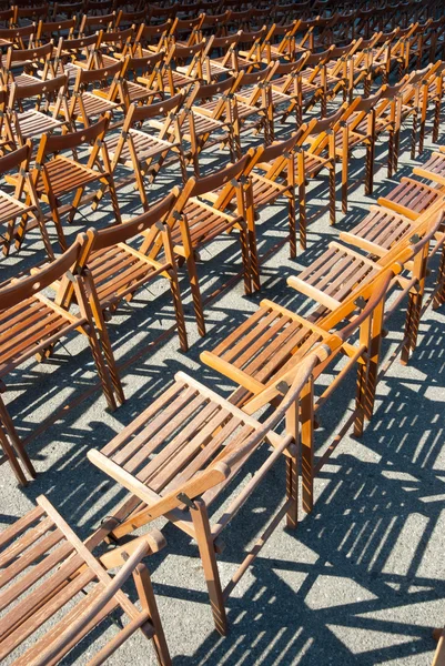 Lots of wooden chairs — Stock Photo, Image