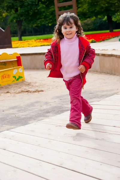 Little girl running — Stock Photo, Image