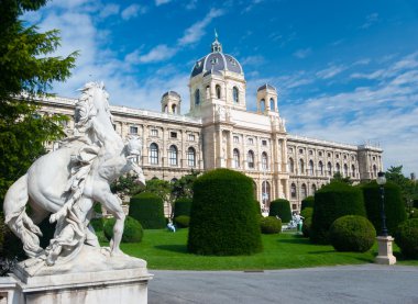 Natural History Museum, Vienna. Sculptures on foreground clipart