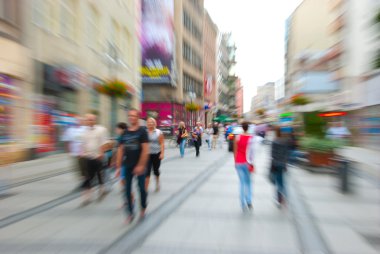 walking on a street motion blur clipart