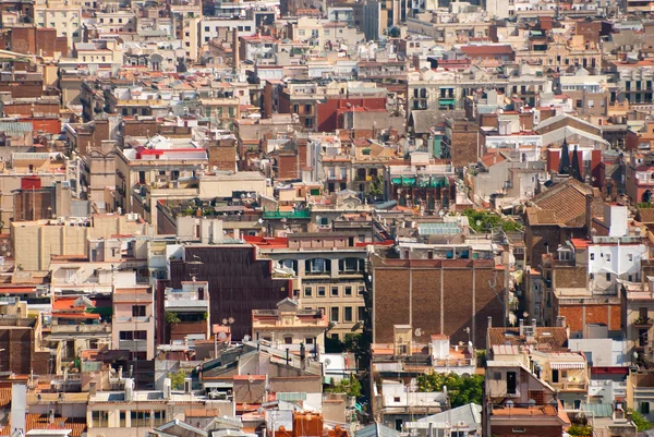 Много Видов Крыш Домов Барселоне — стоковое фото