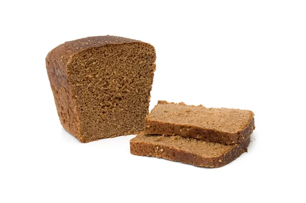 孤立在白色背景上的切片的面包 — 图库照片